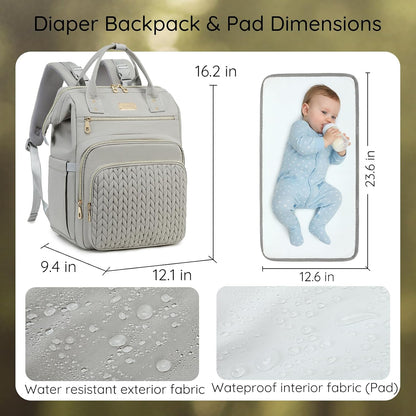 AIJIEKE Large Diaper Bag Backpack, Extra Wide Travel Diaper Bag, Black