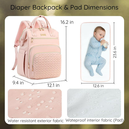 AIJIEKE Large Diaper Bag Backpack, Extra Wide Travel Diaper Bag, Black
