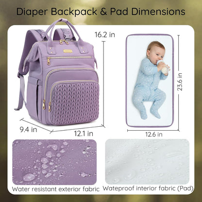 AIJIEKE Large Diaper Bag Backpack, Extra Wide Travel Diaper Bag, Black