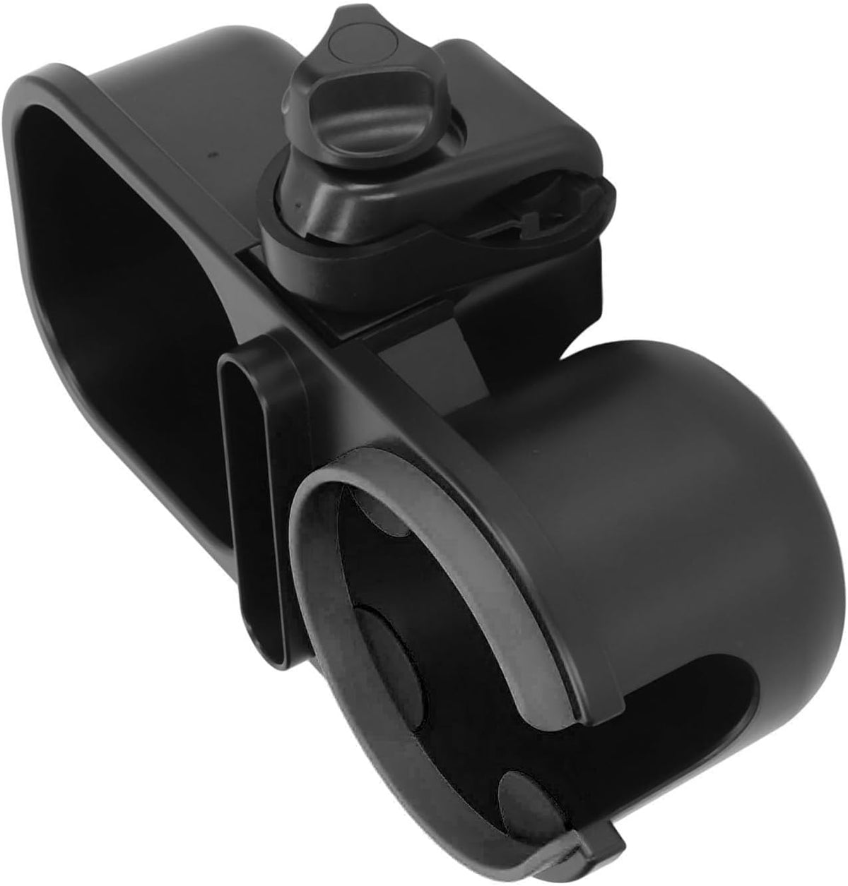 Universal Stroller Cup Holder, with Storage Box and Phone Holder, 360 Degree Rotation, Soft Silicone Leaves, for Stroller, Wheelchair, Treadmill, Shopping Trolley (Black)