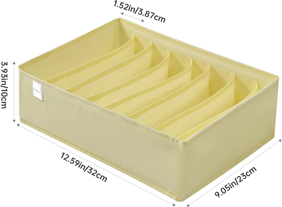 4 Packs T-shirt Drawer Organizers for Clothing,8 Grids Compartment Wardrobe Storage Box, Washable Clothes Organizer for Folded Clothes, Legging, Silk Scarve