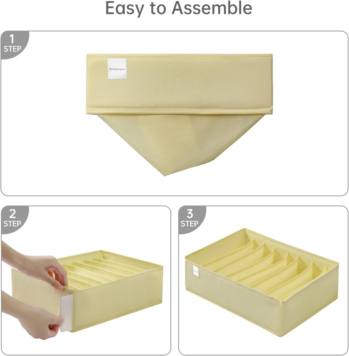 4 Packs T-shirt Drawer Organizers for Clothing,8 Grids Compartment Wardrobe Storage Box, Washable Clothes Organizer for Folded Clothes, Legging, Silk Scarve