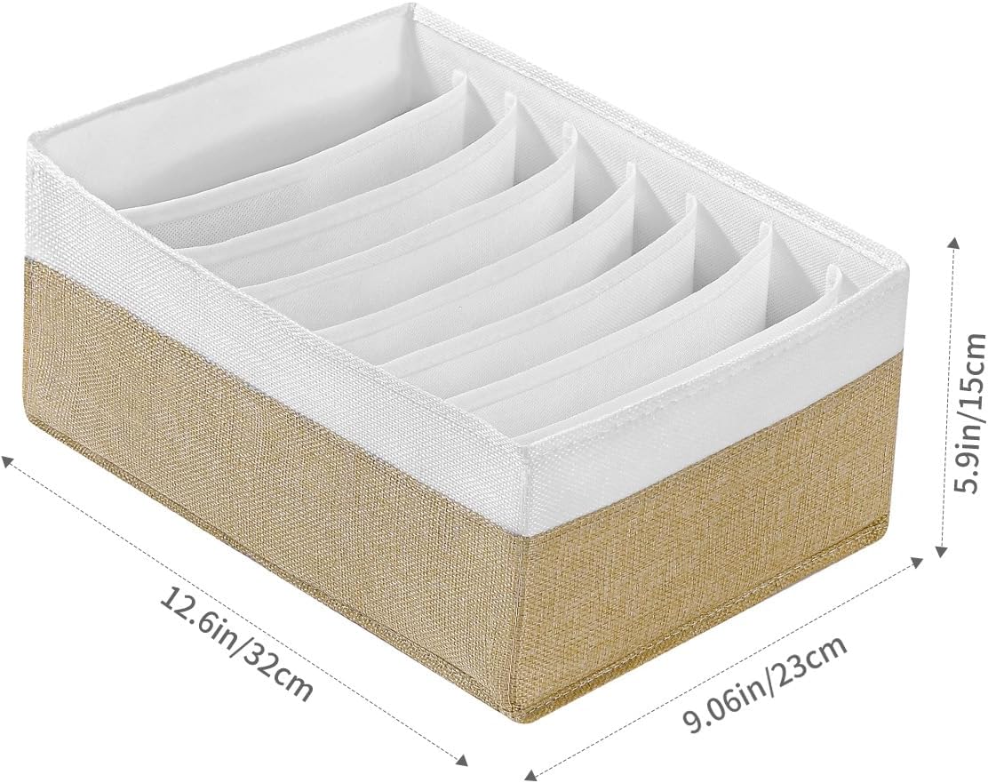4 Packs T-shirt Drawer Organizers for Clothing,8 Grids Compartment Wardrobe Storage Box, Washable Clothes Organizer for Folded Clothes, Legging, Silk Scarve