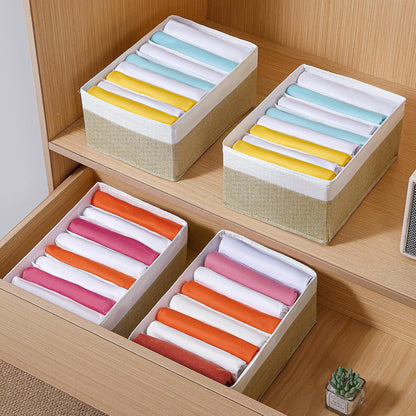 4 Packs T-shirt Drawer Organizers for Clothing,8 Grids Compartment Wardrobe Storage Box, Washable Clothes Organizer for Folded Clothes, Legging, Silk Scarve