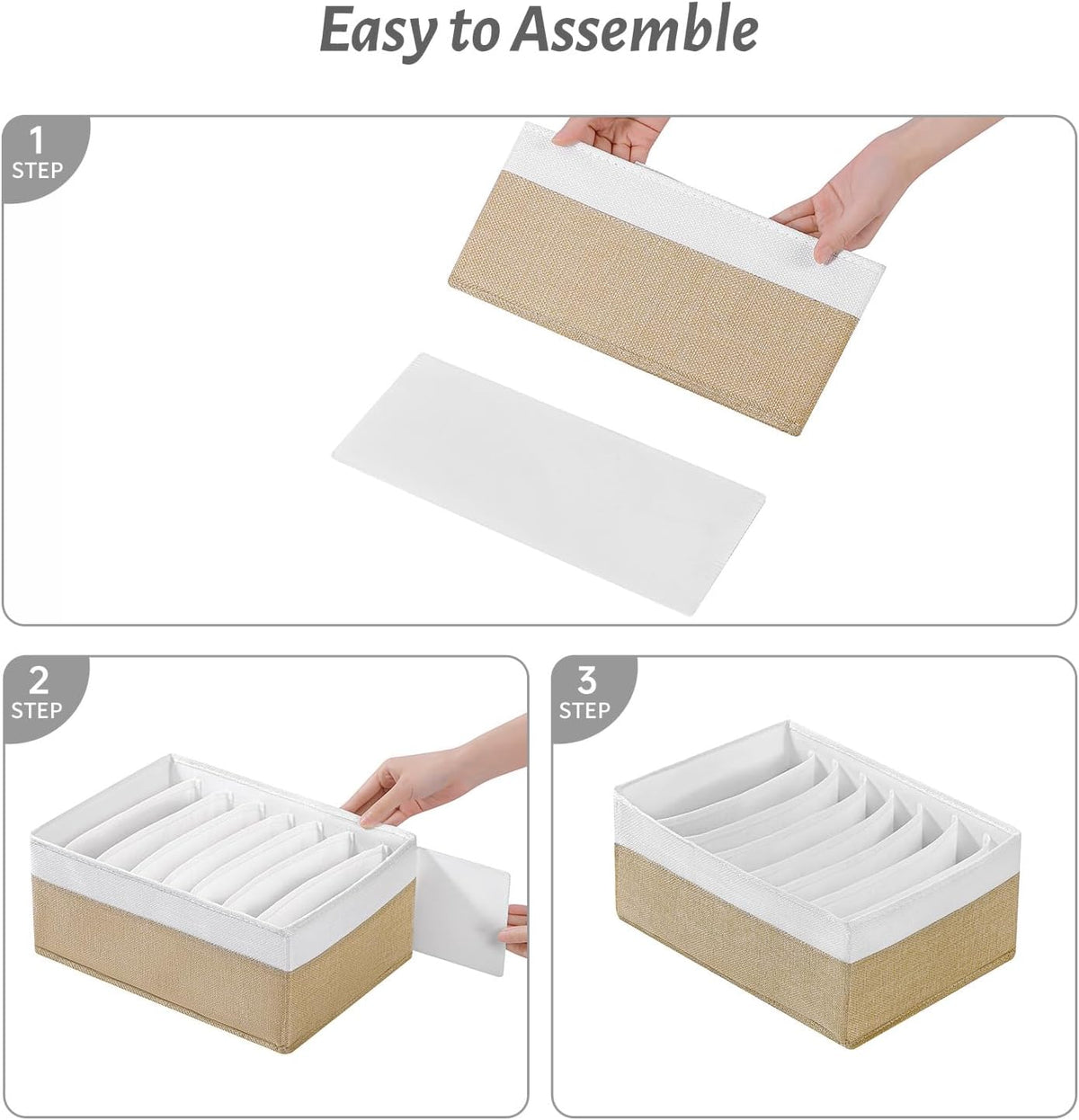 4 Packs T-shirt Drawer Organizers for Clothing,8 Grids Compartment Wardrobe Storage Box, Washable Clothes Organizer for Folded Clothes, Legging, Silk Scarve