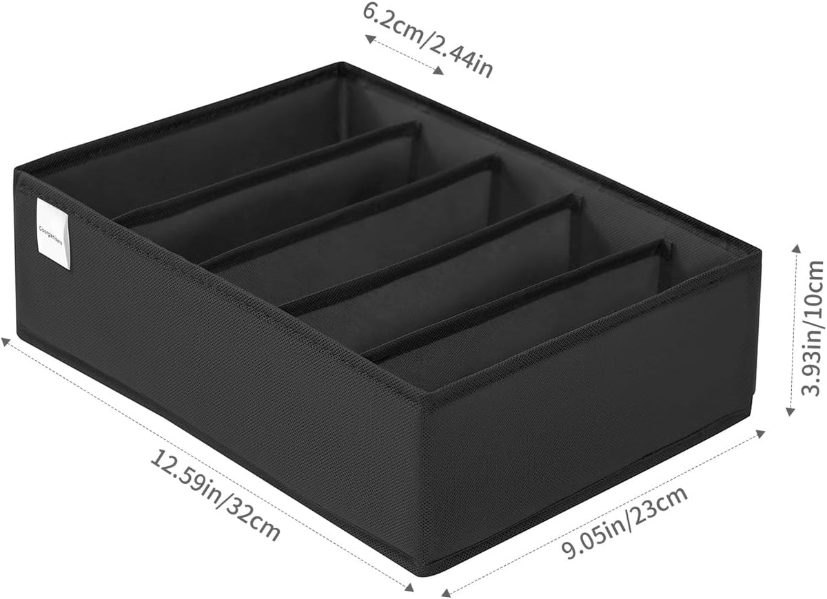 4 Packs T-shirt Drawer Organizers for Clothing,8 Grids Compartment Wardrobe Storage Box, Washable Clothes Organizer for Folded Clothes, Legging, Silk Scarve