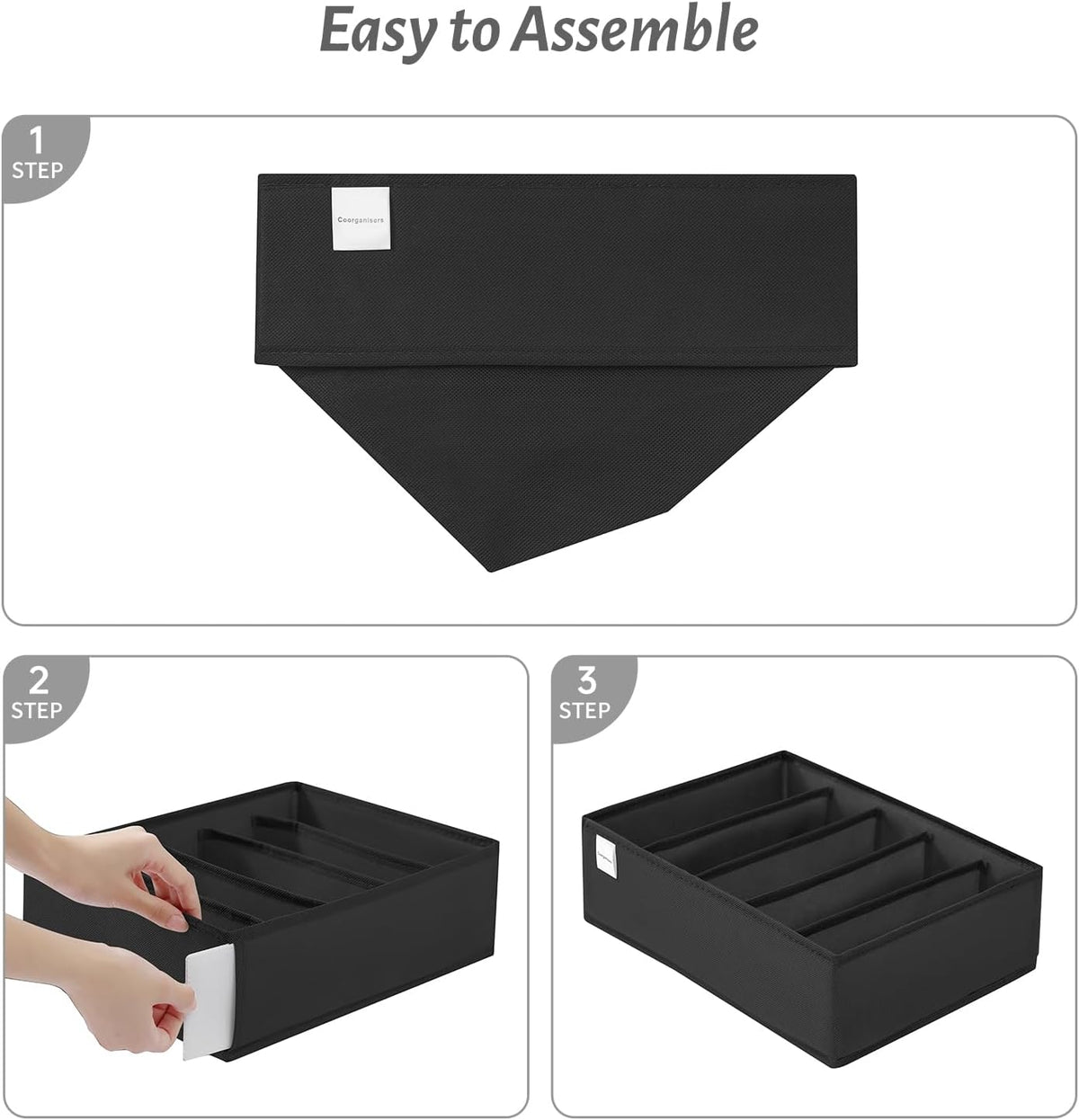 4 Packs T-shirt Drawer Organizers for Clothing,8 Grids Compartment Wardrobe Storage Box, Washable Clothes Organizer for Folded Clothes, Legging, Silk Scarve