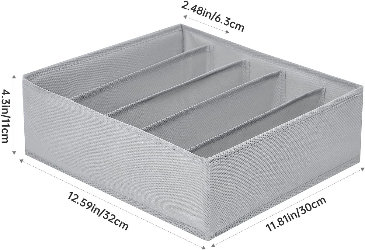 4 Packs T-shirt Drawer Organizers for Clothing,8 Grids Compartment Wardrobe Storage Box, Washable Clothes Organizer for Folded Clothes, Legging, Silk Scarve