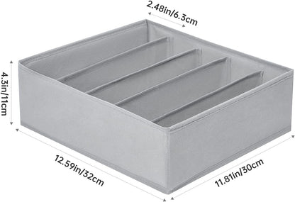 4 Packs T-shirt Drawer Organizers for Clothing,8 Grids Compartment Wardrobe Storage Box, Washable Clothes Organizer for Folded Clothes, Legging, Silk Scarve