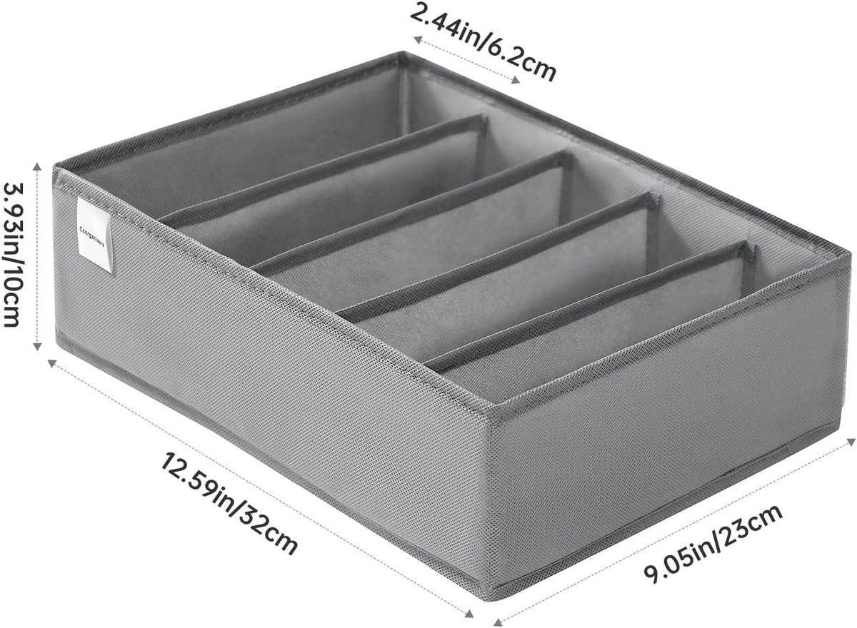 4 Packs T-shirt Drawer Organizers for Clothing,8 Grids Compartment Wardrobe Storage Box, Washable Clothes Organizer for Folded Clothes, Legging, Silk Scarve