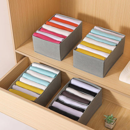 4 Packs T-shirt Drawer Organizers for Clothing,8 Grids Compartment Wardrobe Storage Box, Washable Clothes Organizer for Folded Clothes, Legging, Silk Scarve
