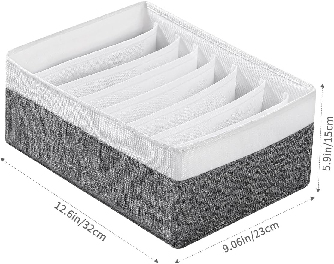4 Packs T-shirt Drawer Organizers for Clothing,8 Grids Compartment Wardrobe Storage Box, Washable Clothes Organizer for Folded Clothes, Legging, Silk Scarve