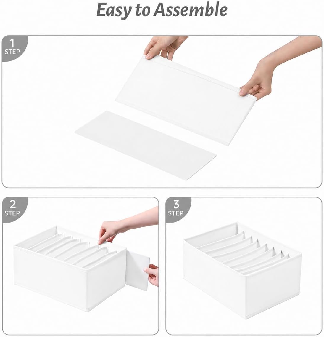 4 Packs T-shirt Drawer Organizers for Clothing,8 Grids Compartment Wardrobe Storage Box, Washable Clothes Organizer for Folded Clothes, Legging, Silk Scarve
