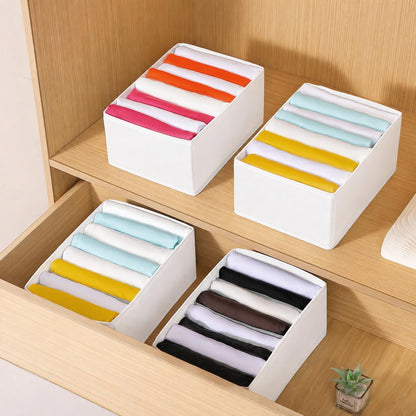 4 Packs T-shirt Drawer Organizers for Clothing,8 Grids Compartment Wardrobe Storage Box, Washable Clothes Organizer for Folded Clothes, Legging, Silk Scarve