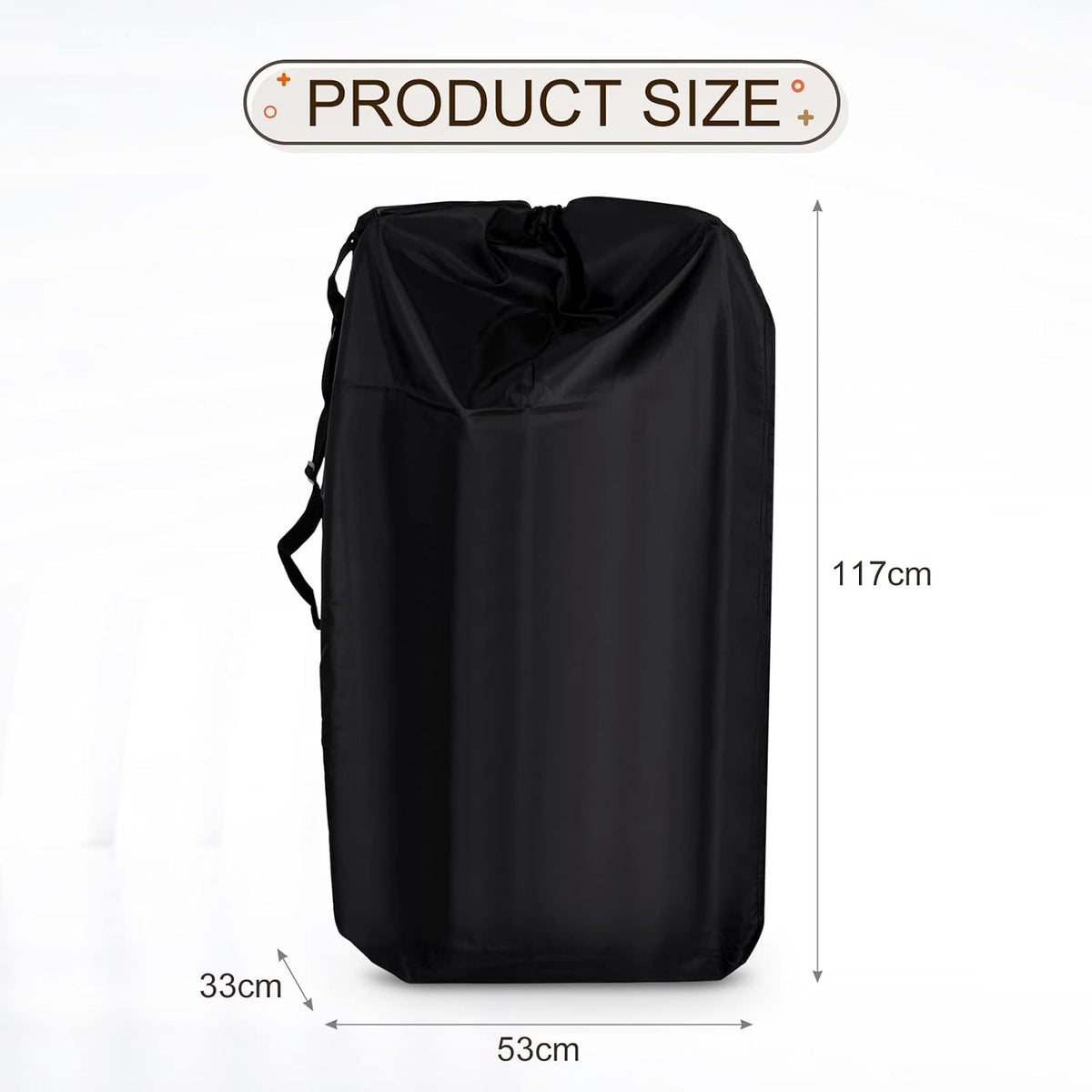 Stroller Bag for Airplane, Gate Check Car Seat Travel Bag, Black