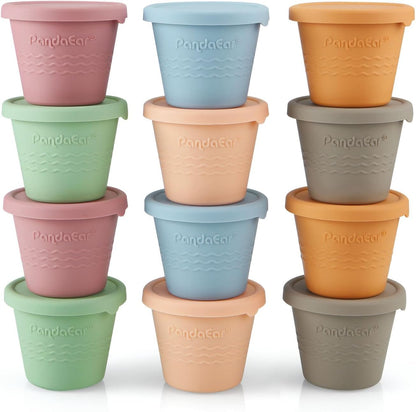 12 Pack Silicone Baby Food Storage Containers & 2 Pack Baby Food Freezer Tray