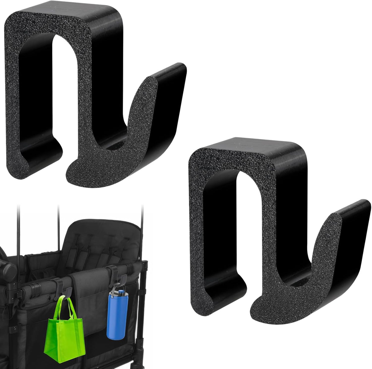 Multipurpose Side Hooks for Wonderfold Wagon,2 Pack Sturdy Hooks Accessories Compatible with Wonderfold Wagon W4,Perfect for Organized and Space-Saving Travel(Upgraded)
