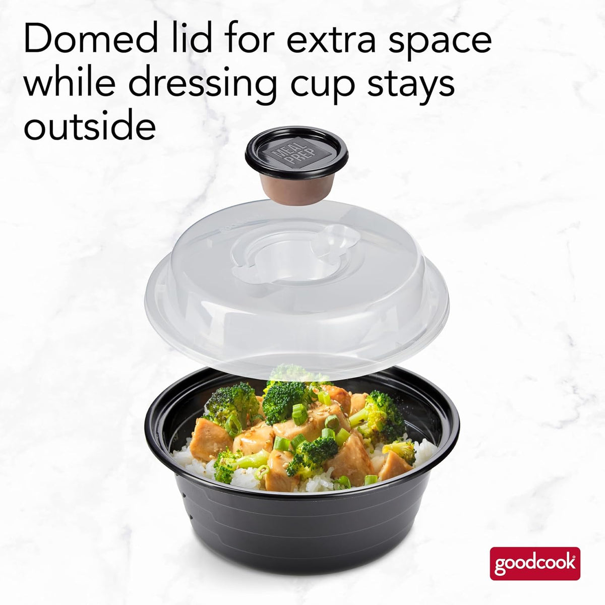 Meal Prep Containers Set Microwave & Dishwasher-Safe Round Food Organizers with Labeled Compartments BPA-Free Food Storage Set with Snap Shut Lids Portion Control, 10-Pieces, Red