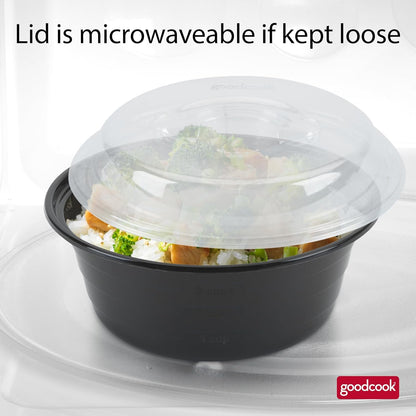 Meal Prep Containers Set Microwave & Dishwasher-Safe Round Food Organizers with Labeled Compartments BPA-Free Food Storage Set with Snap Shut Lids Portion Control, 10-Pieces, Red