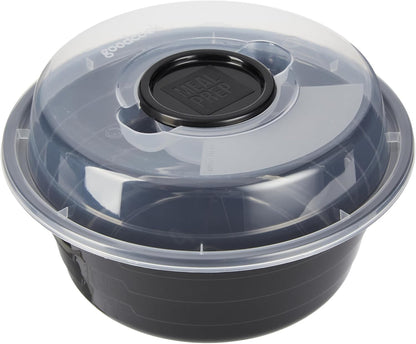 Meal Prep Containers Set Microwave & Dishwasher-Safe Round Food Organizers with Labeled Compartments BPA-Free Food Storage Set with Snap Shut Lids Portion Control, 10-Pieces, Red