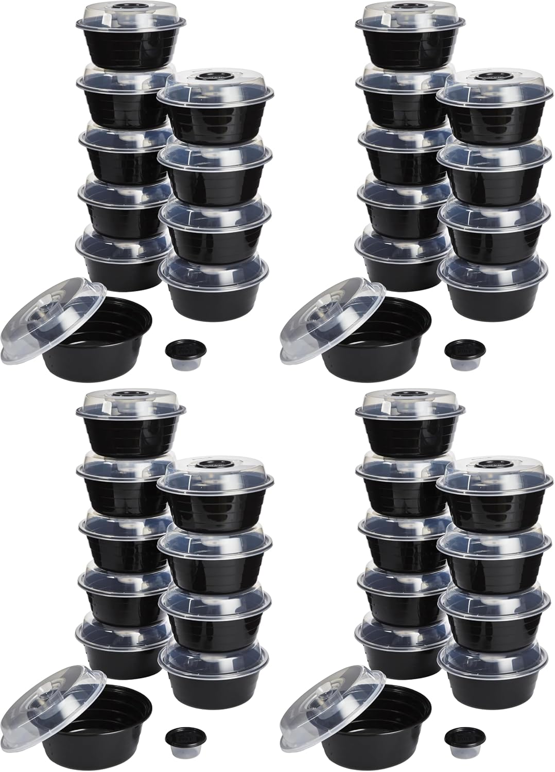 Meal Prep Containers Set Microwave & Dishwasher-Safe Round Food Organizers with Labeled Compartments BPA-Free Food Storage Set with Snap Shut Lids Portion Control, 10-Pieces, Red
