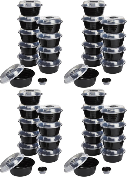 Meal Prep Containers Set Microwave & Dishwasher-Safe Round Food Organizers with Labeled Compartments BPA-Free Food Storage Set with Snap Shut Lids Portion Control, 10-Pieces, Red