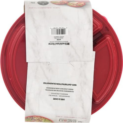 Meal Prep Containers Set Microwave & Dishwasher-Safe Round Food Organizers with Labeled Compartments BPA-Free Food Storage Set with Snap Shut Lids Portion Control, 10-Pieces, Red