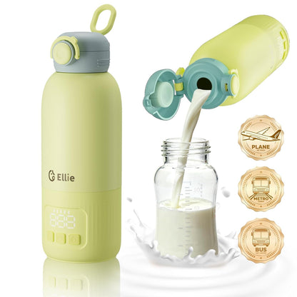 Portable Bottle Warmer for Travel, w/Reliable Warming, Extended Battery Life, Fast Heating of Breast Milk & Formula, 15 oz Large Capacity, Baby Bottle Warmer On The Go for Car & Airplane