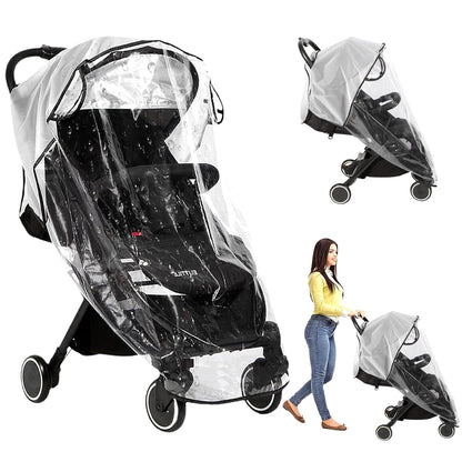Pram Rain Cover, Windproof & Rainproof Stroller Pram Shade Cover Universal Foldable Rain Cover Stroller Accessories for Stroller Protect from Dust Snow,Baby Travel Weather Shield