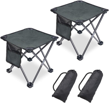Camping Stool Portable, 13.7 Inch Folding Stool for Outdoor Gardening, Fishing, BBQ, Hiking with Carry Bag(400 LBS Capacity)