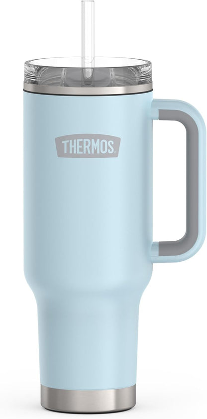 Stainless Steel Cup Holder Mug - 40 Ounce, Granite - Insulated Tumbler with Lid and Straw, Plus Leak-Resistant Slide Lock