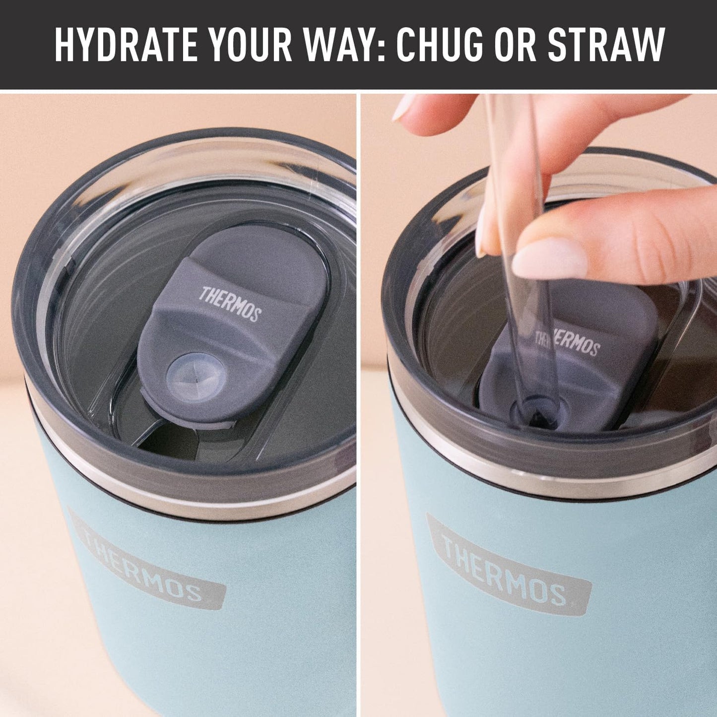 Stainless Steel Cup Holder Mug - 40 Ounce, Granite - Insulated Tumbler with Lid and Straw, Plus Leak-Resistant Slide Lock