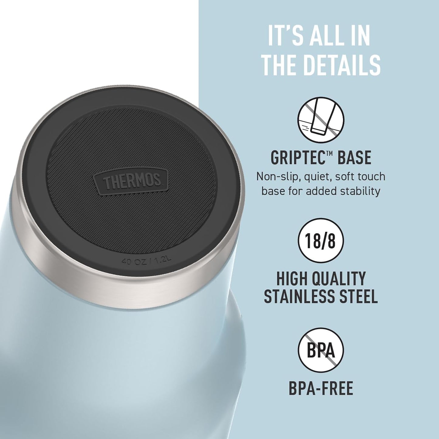 Stainless Steel Cup Holder Mug - 40 Ounce, Granite - Insulated Tumbler with Lid and Straw, Plus Leak-Resistant Slide Lock