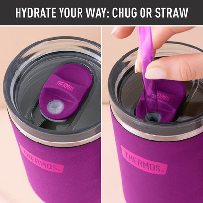 Stainless Steel Cup Holder Mug - 40 Ounce, Granite - Insulated Tumbler with Lid and Straw, Plus Leak-Resistant Slide Lock