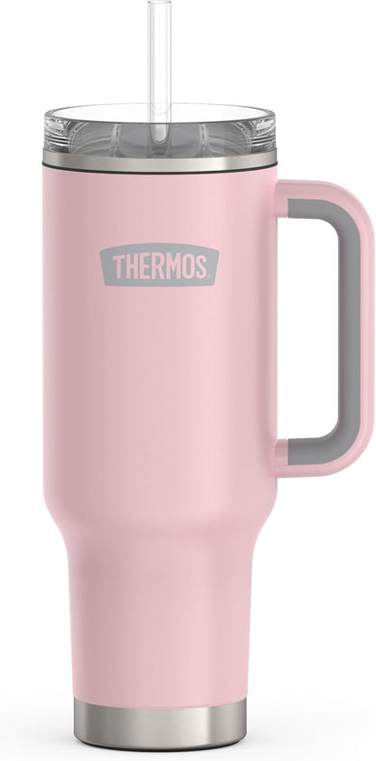 Stainless Steel Cup Holder Mug - 40 Ounce, Granite - Insulated Tumbler with Lid and Straw, Plus Leak-Resistant Slide Lock