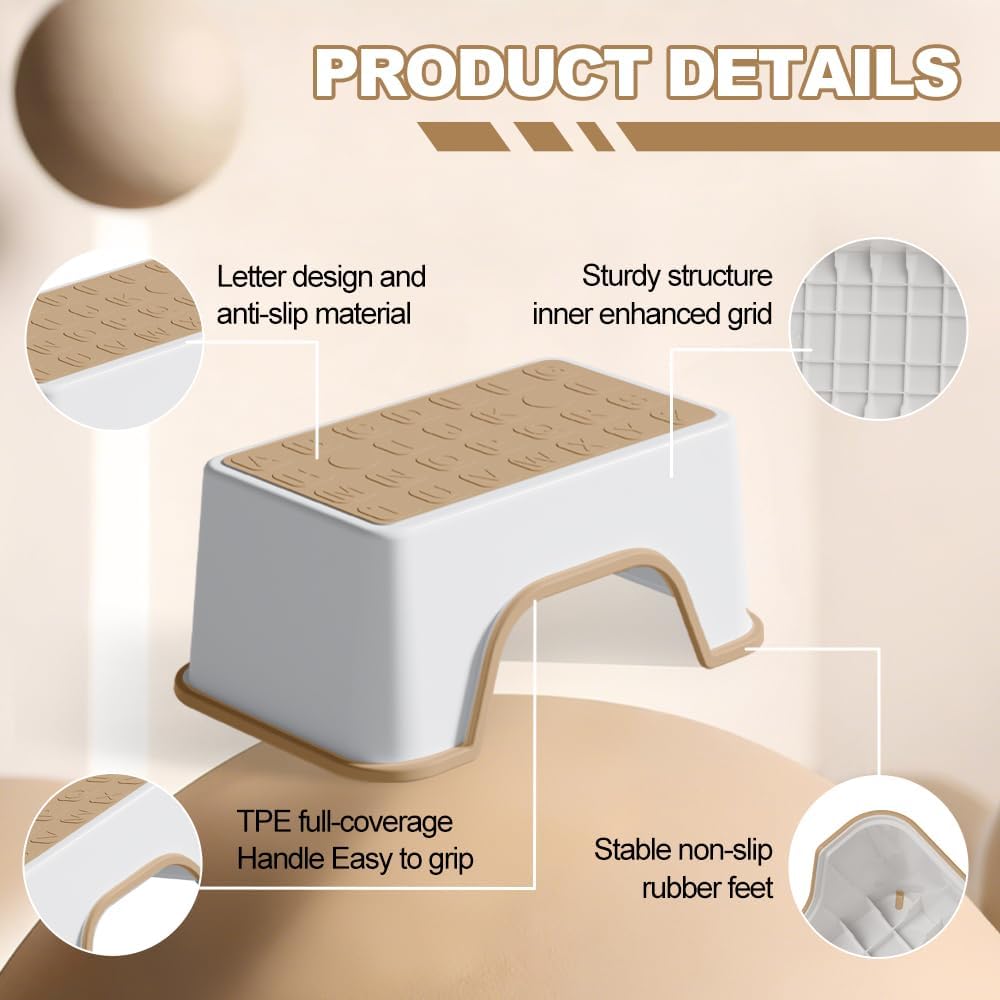 5 Inch Height Step Stool, 11.8" L x 7.5" W Toddler Step Stool