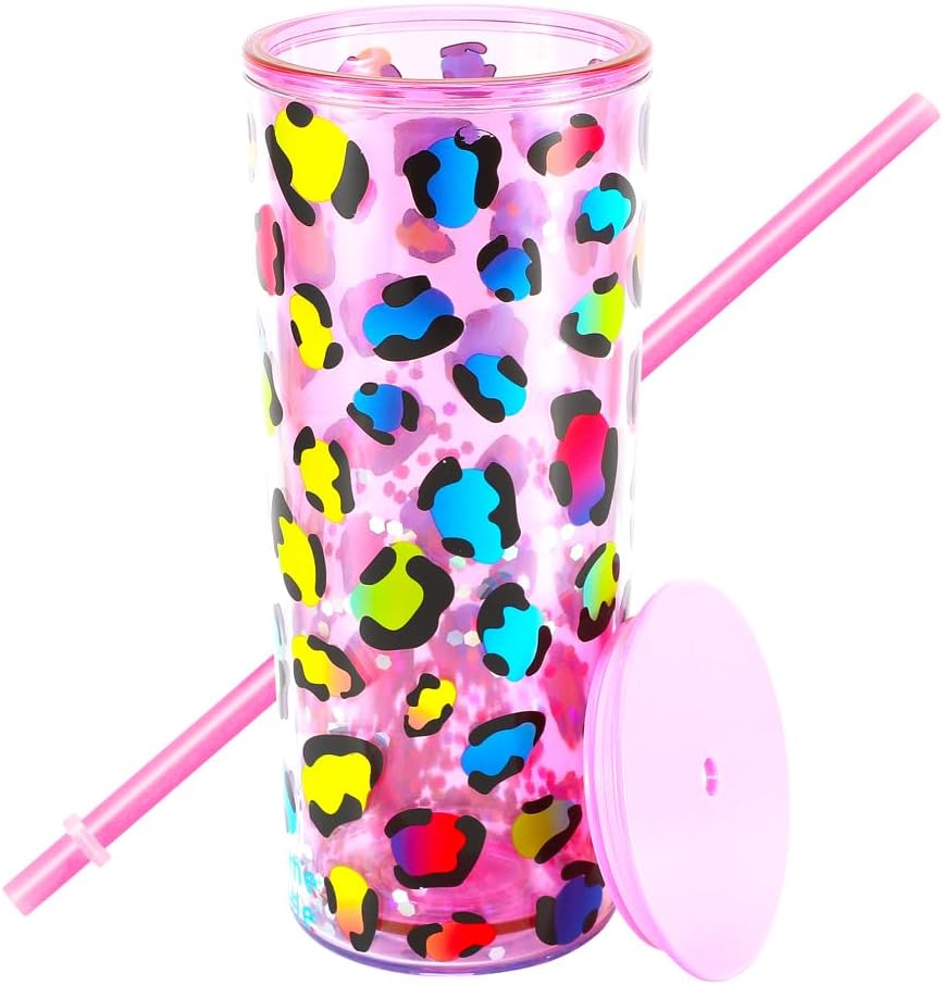 Cute Tumbler Cups with Lid and Straw, Double Wall, 21oz - lines | Insulated Acrylic Cup, Bulk, Durable, Reusable, Gifts