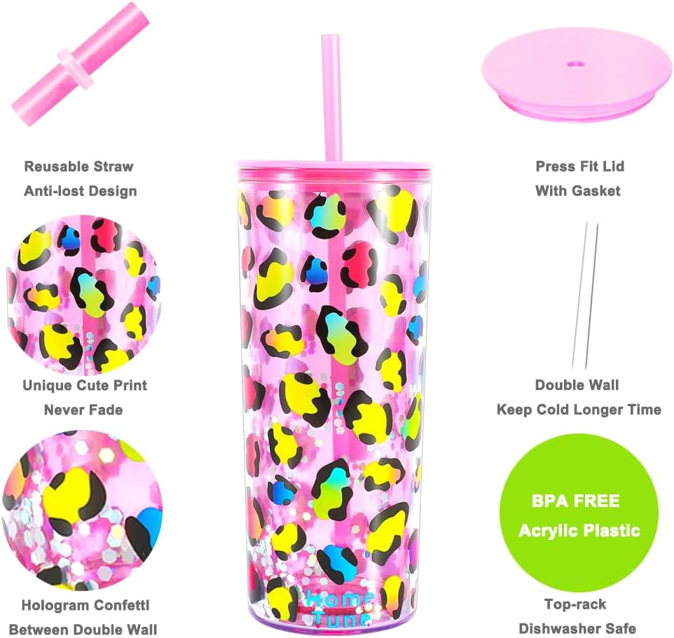 Cute Tumbler Cups with Lid and Straw, Double Wall, 21oz - lines | Insulated Acrylic Cup, Bulk, Durable, Reusable, Gifts