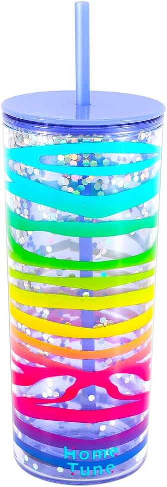 Cute Tumbler Cups with Lid and Straw, Double Wall, 21oz - lines | Insulated Acrylic Cup, Bulk, Durable, Reusable, Gifts