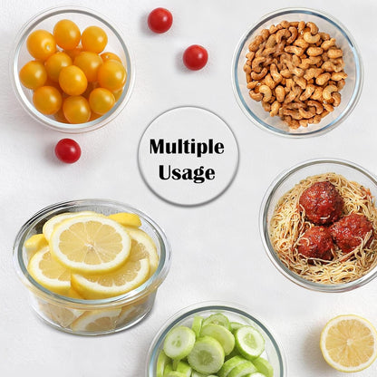 8 Oz Small Glass Food Storage Containers With Lids (6 Pack) - Airtight, Leakproof, BPA Free - 1 Cup Glass Containers with Lids for Sauce, Meal Prep - Reusable, Dishwasher, Microwave, & Freezer Safe