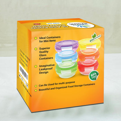 8 Oz Small Glass Food Storage Containers With Lids (6 Pack) - Airtight, Leakproof, BPA Free - 1 Cup Glass Containers with Lids for Sauce, Meal Prep - Reusable, Dishwasher, Microwave, & Freezer Safe