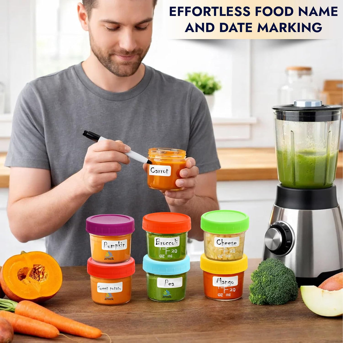 8 Oz Small Glass Food Storage Containers With Lids (6 Pack) - Airtight, Leakproof, BPA Free - 1 Cup Glass Containers with Lids for Sauce, Meal Prep - Reusable, Dishwasher, Microwave, & Freezer Safe