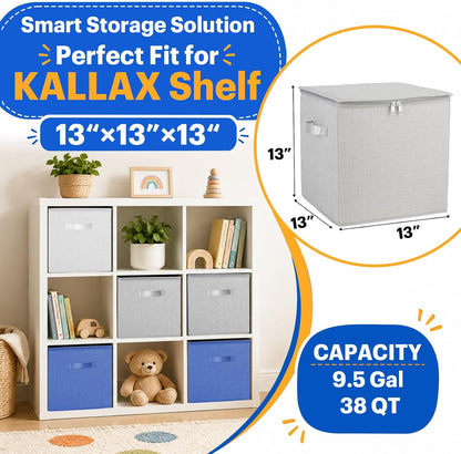 XXL Toy Storage Organizer with Play Mat – 15" x 15" x 16" Storage Bin for Kids Playroom, Foldable Fabric Bag and Basket for Nursery (Gray)
