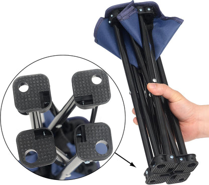 Portable Folding Camping Stool Outdoor Camping Lightweight Samll Chair for Fishing Hiking Gardening and Beach with Carry Bag (Medium Blue -1)