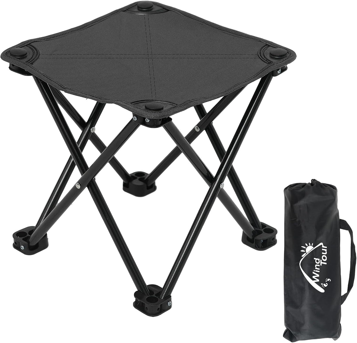 Portable Folding Camping Stool Outdoor Camping Lightweight Samll Chair for Fishing Hiking Gardening and Beach with Carry Bag (Medium Blue -1)