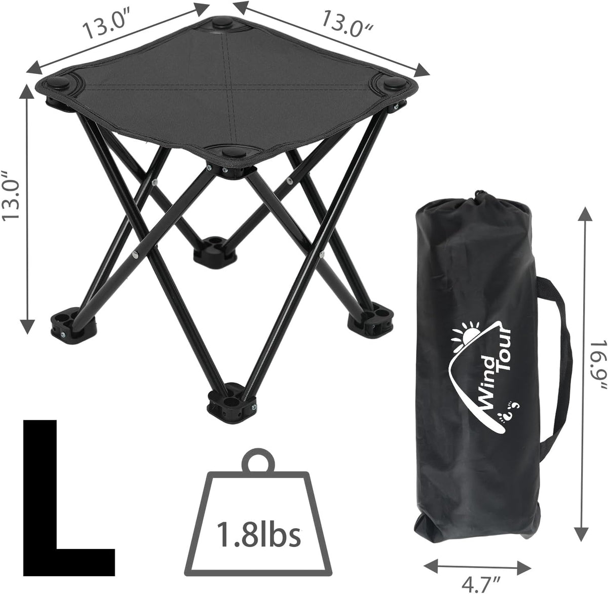 Portable Folding Camping Stool Outdoor Camping Lightweight Samll Chair for Fishing Hiking Gardening and Beach with Carry Bag (Medium Blue -1)