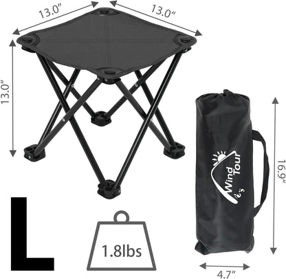 Portable Folding Camping Stool Outdoor Camping Lightweight Samll Chair for Fishing Hiking Gardening and Beach with Carry Bag (Medium Blue -1)