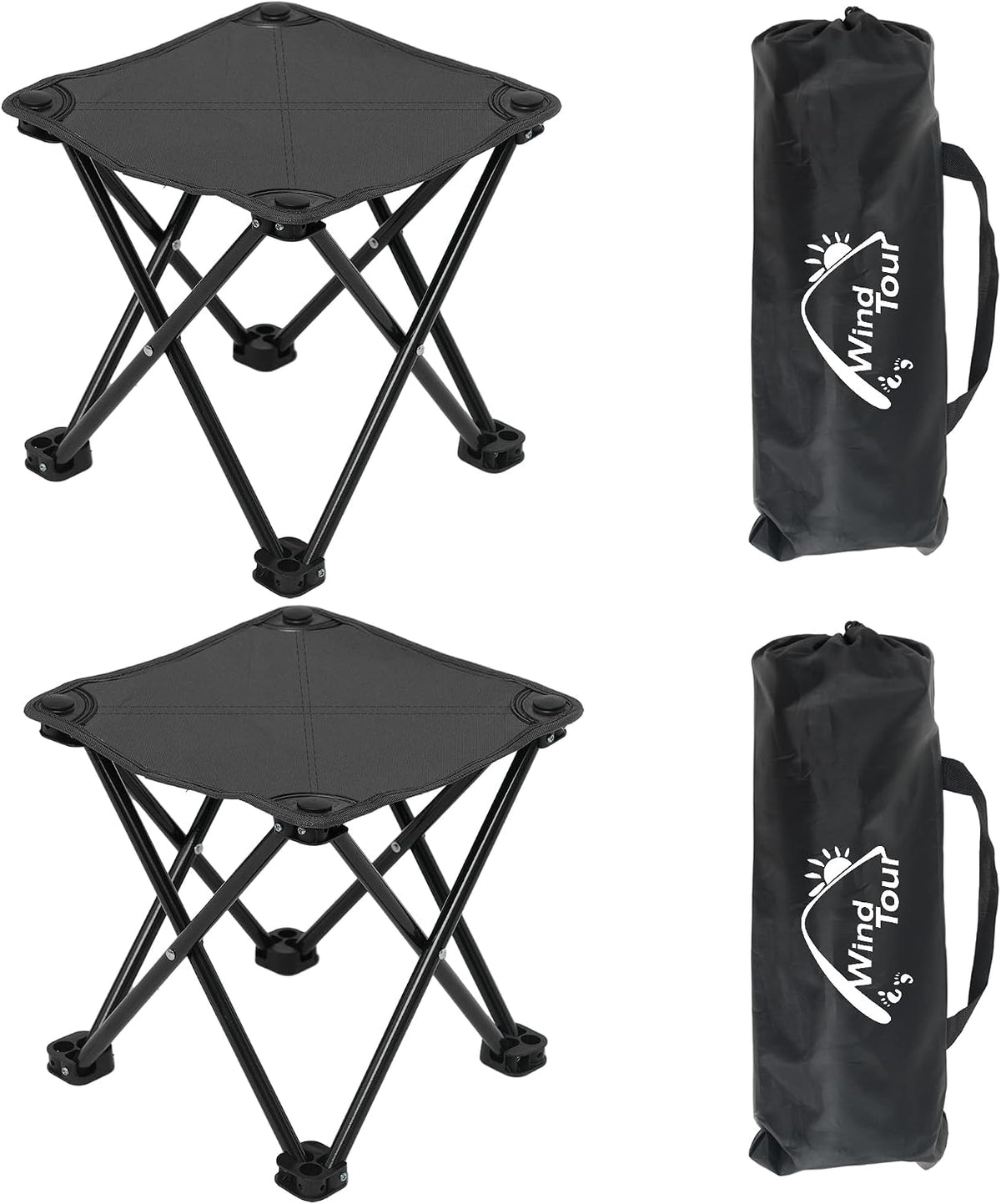 Portable Folding Camping Stool Outdoor Camping Lightweight Samll Chair for Fishing Hiking Gardening and Beach with Carry Bag (Medium Blue -1)