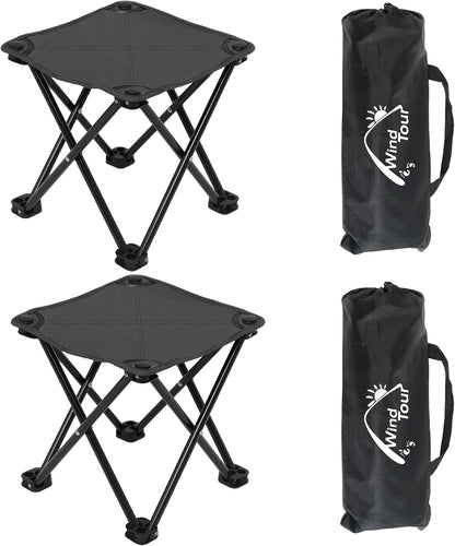 Portable Folding Camping Stool Outdoor Camping Lightweight Samll Chair for Fishing Hiking Gardening and Beach with Carry Bag (Medium Blue -1)
