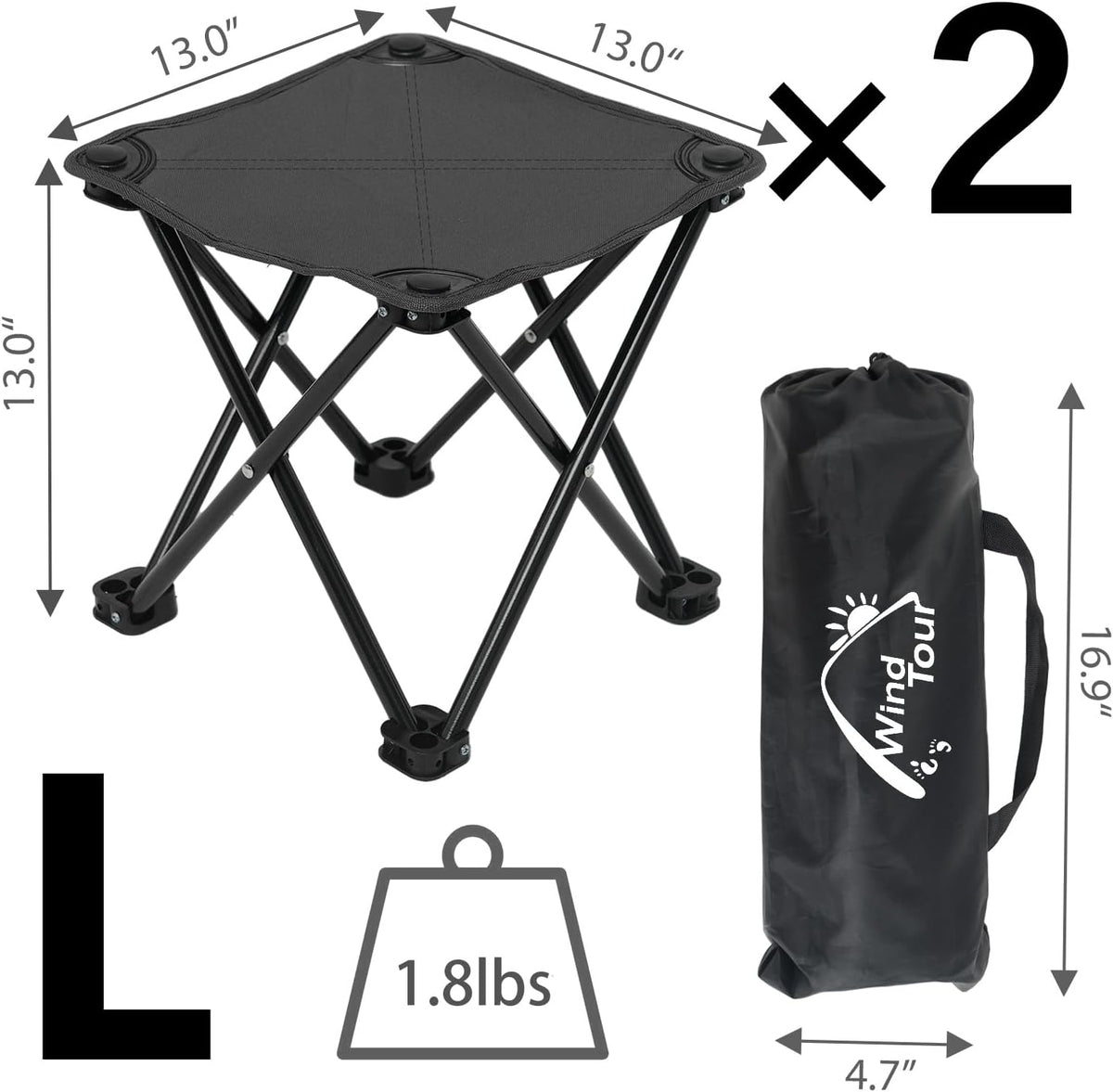 Portable Folding Camping Stool Outdoor Camping Lightweight Samll Chair for Fishing Hiking Gardening and Beach with Carry Bag (Medium Blue -1)